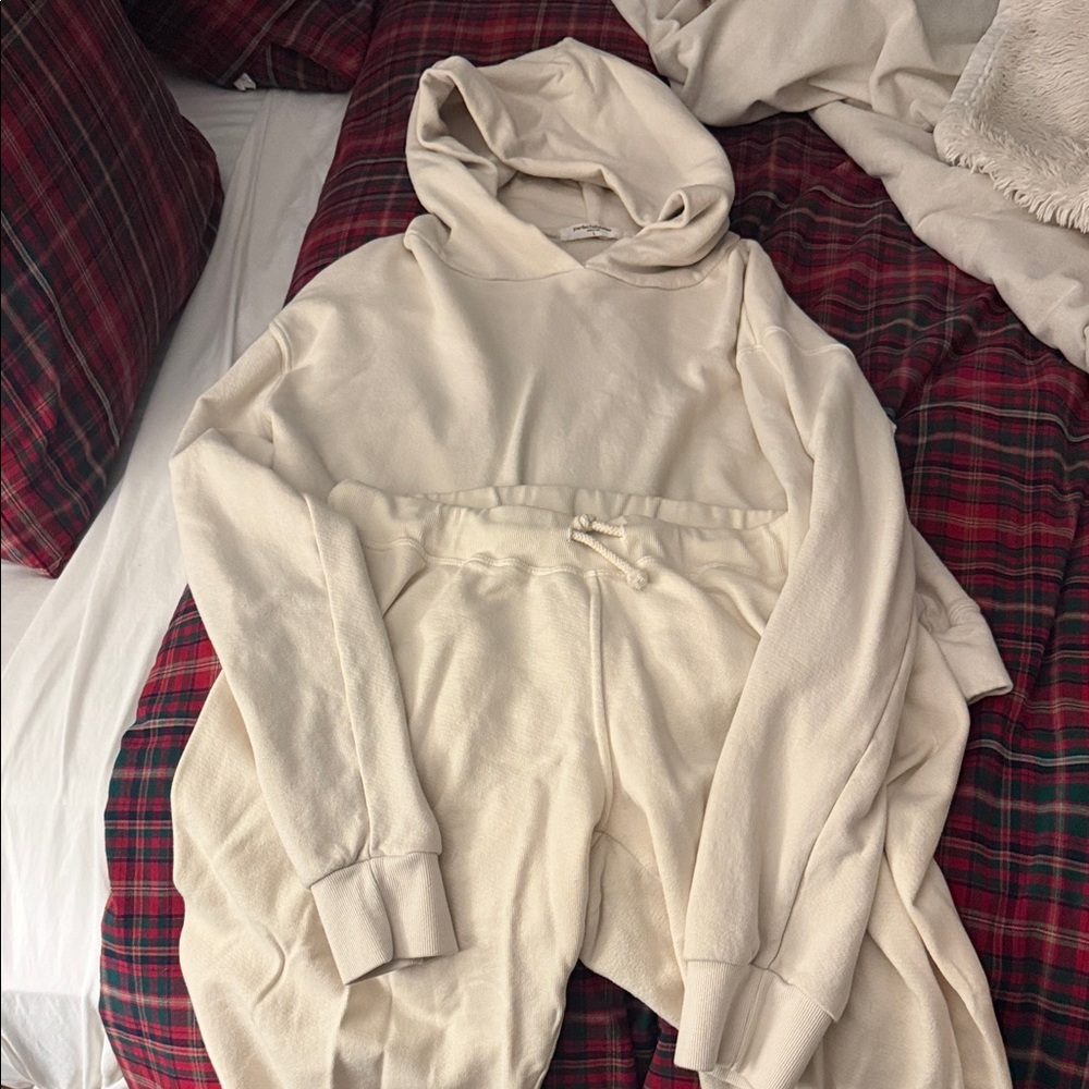 Perfect White Tee Hoodie and Jogger Set